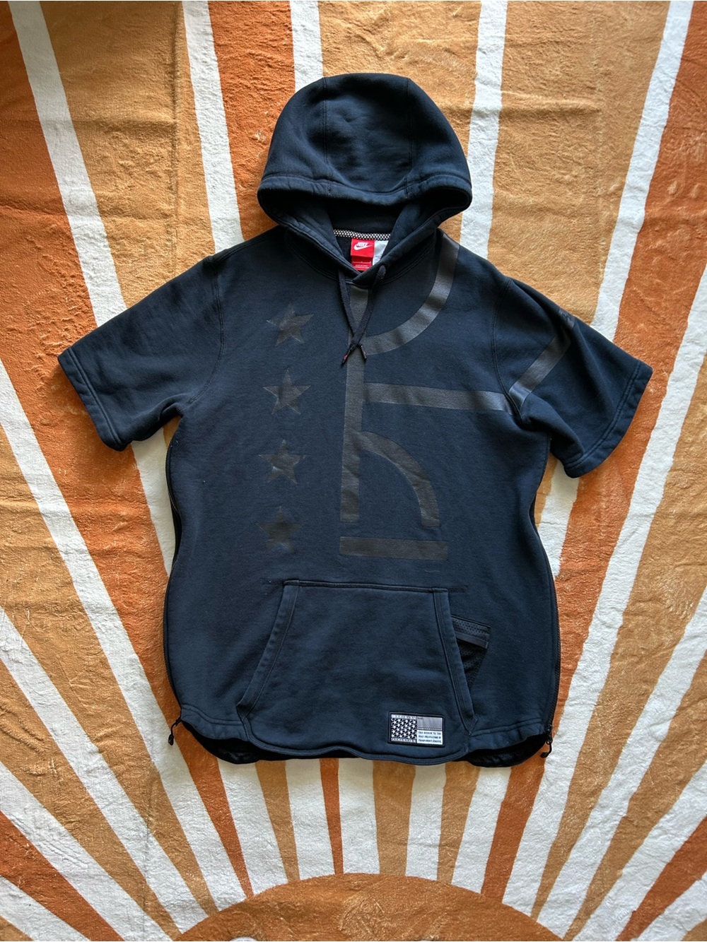 Nike black short sleeve hoodie